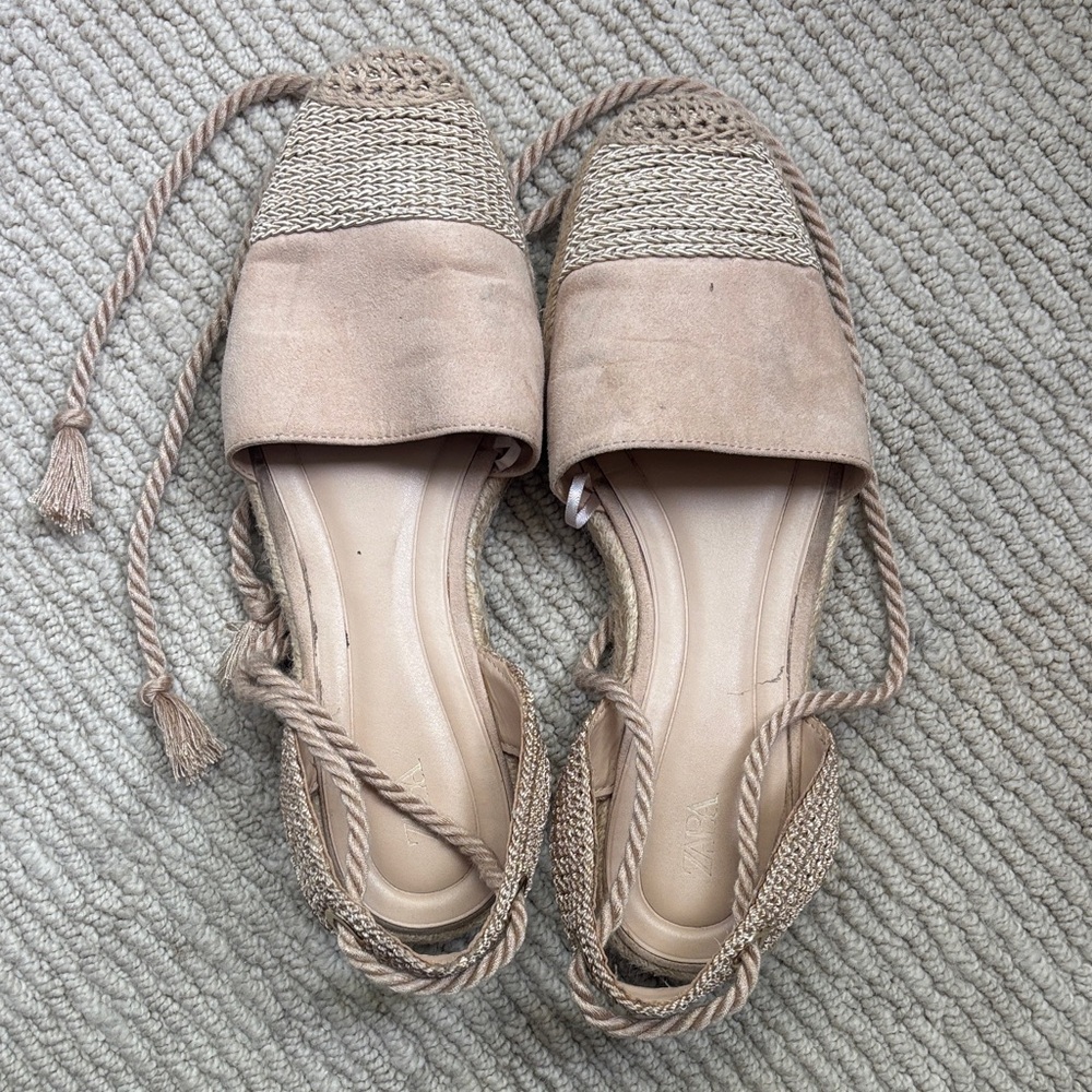 Zara Tan Espadrille Flats